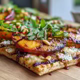 BBQ Peach Brie Flatbread Grill