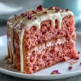 A luscious Bridal Shower Rosé Velvet Cake, perfect for celebrations, with shimmering gold accents.