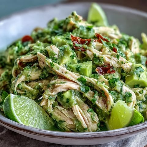 Spicy Chicken Chili Verde, with tender chicken chunks swimming in zesty, charred pepper salsa.