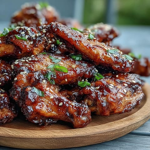 A close-up view shows tender Coca Cola Chicken Wings coated in a thick, caramel-colored sauce, ready to be served alongside fluffy white rice.