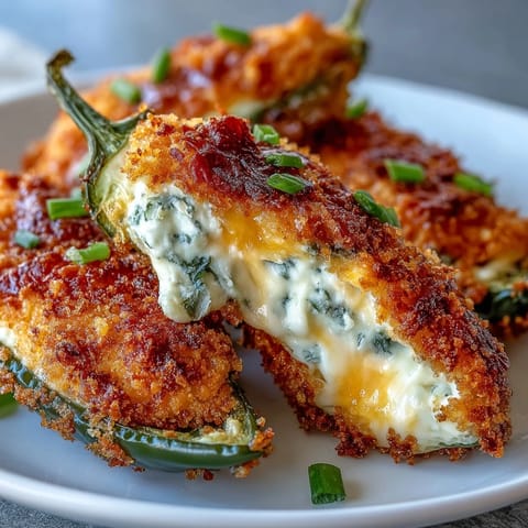 Spicy Air Fryer Jalapeño Poppers served warm with a cool ranch dip on a rustic wooden table.