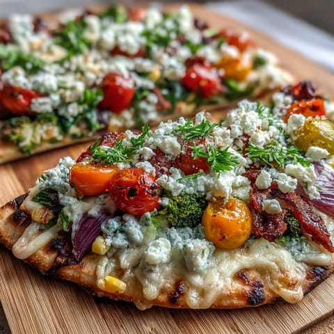 St Patricks Rainbow Veggie Flatbread
