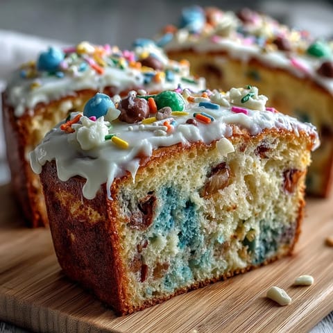 Vibrant Spring Funfetti Cake with pastel buttercream, rainbow sprinkles, and fluffy vanilla layers.