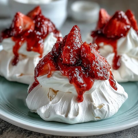 Mini Pavlovas Strawberries Cream