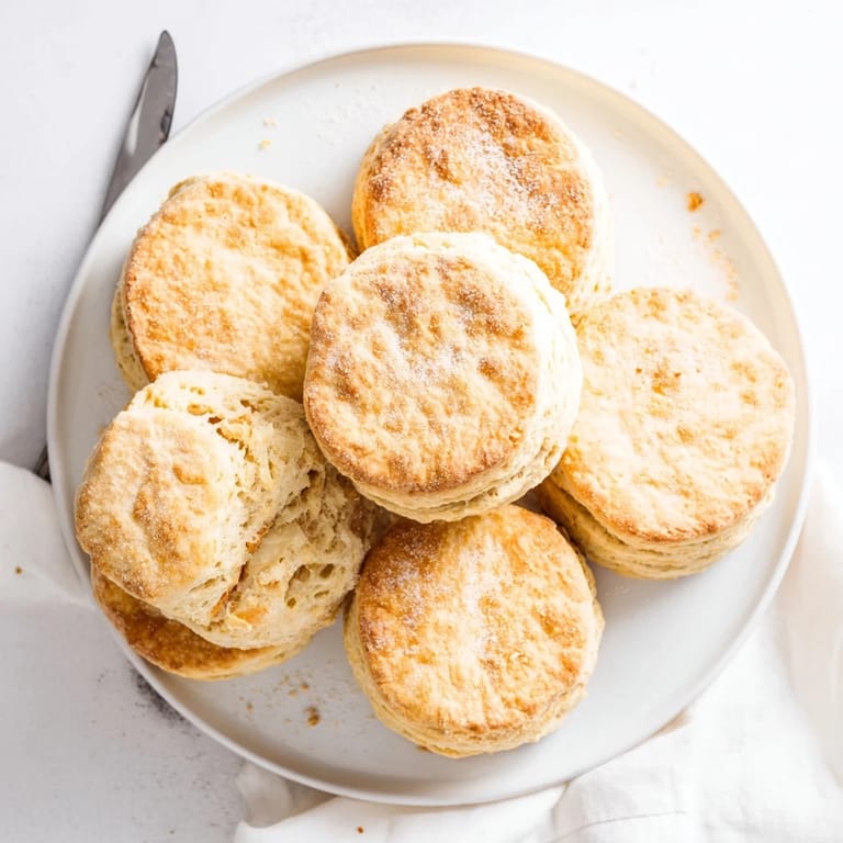Homemade Buttermilk Biscuits with a soft, fluffy interior, ideal for a Southern-style dinner spread.