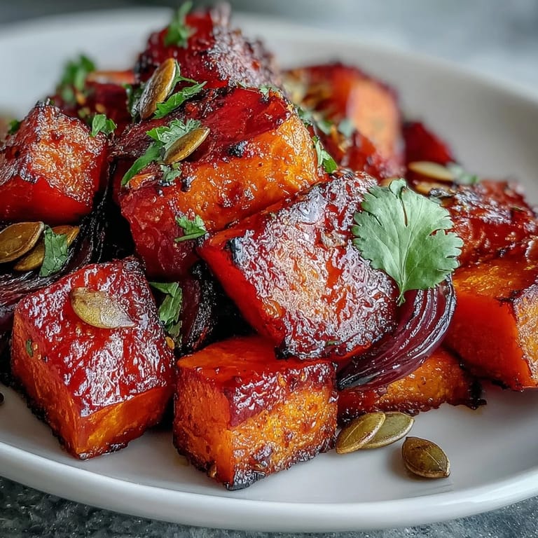 Savory sweet and spicy red kuri squash bowl, perfect for a cozy, flavorful meal.