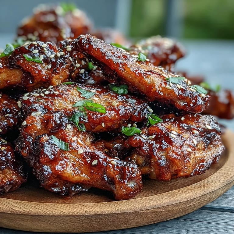 A close-up view shows tender Coca Cola Chicken Wings coated in a thick, caramel-colored sauce, ready to be served alongside fluffy white rice.