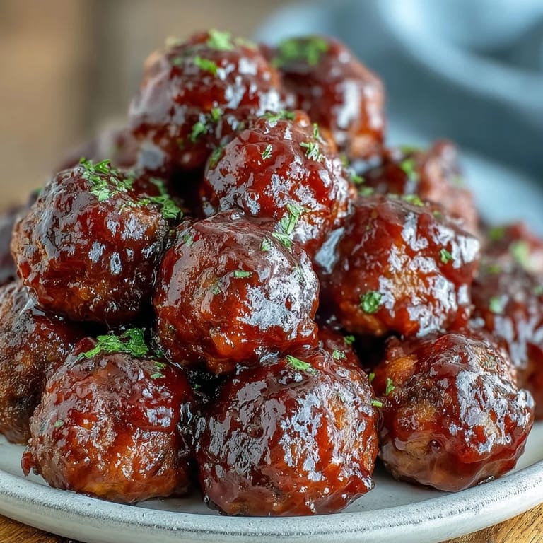 Slow cooker Grape Jelly and Chili Sauce Meatballs in a glossy sauce, ready for toothpicks at a game day snack spread.