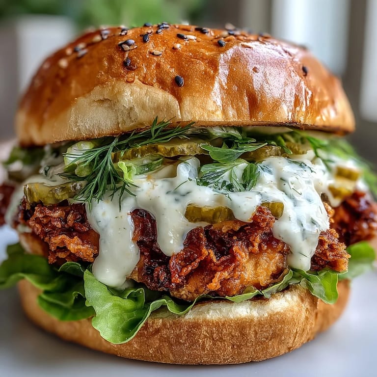 A Spicy Chicken Sandwich with Creamy Homemade Sauce, served with extra sauce on the side, perfect for a hearty game day meal.