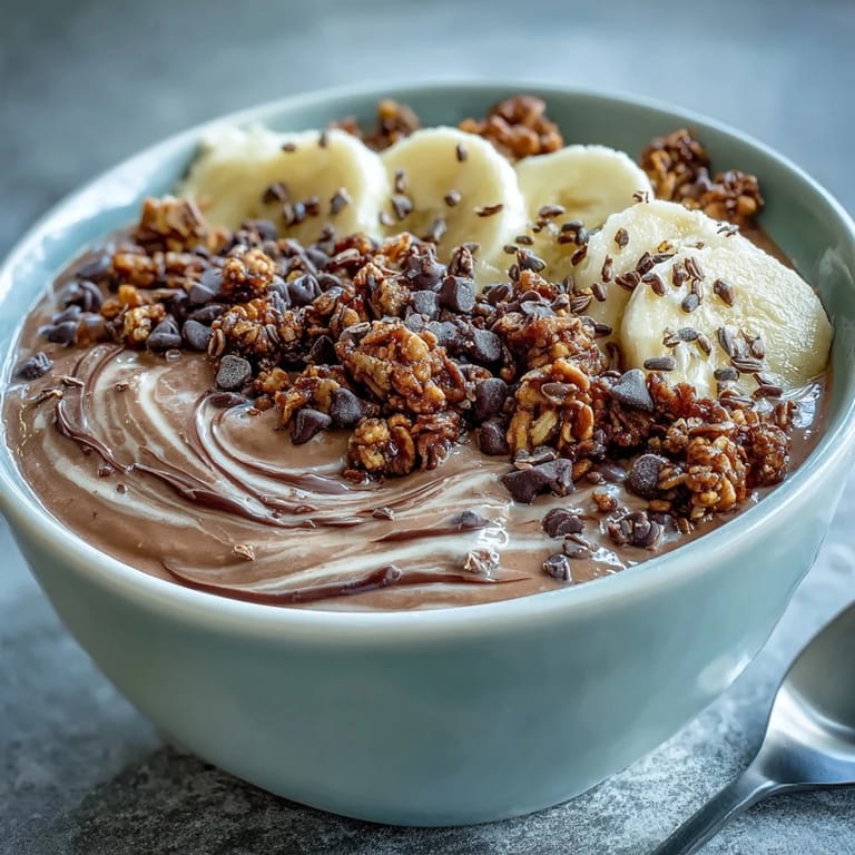 Chunky Monkey Smoothie Bowls featuring a rich chocolate base and generous hemp seed toppings.