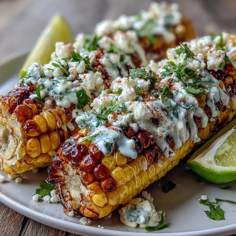 Elote-Style Microwave Corn on the Cob with Cotija, buttery and spicy, garnished with bright lime and herbs.
