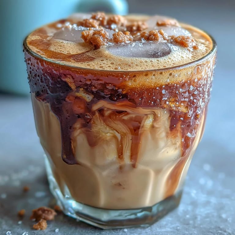 Homemade brown sugar oat milk shaken espresso served over ice with a hint of cinnamon.  