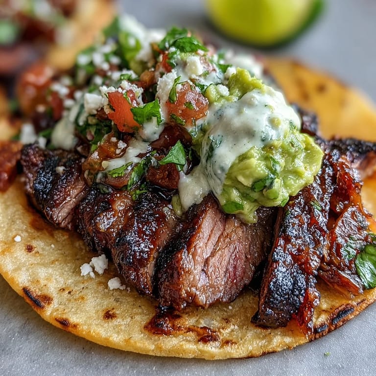Interactive Cinco de Mayo street taco bar featuring tender carne asada, assorted toppings, and lime wedges for authentic Mexican flavor.