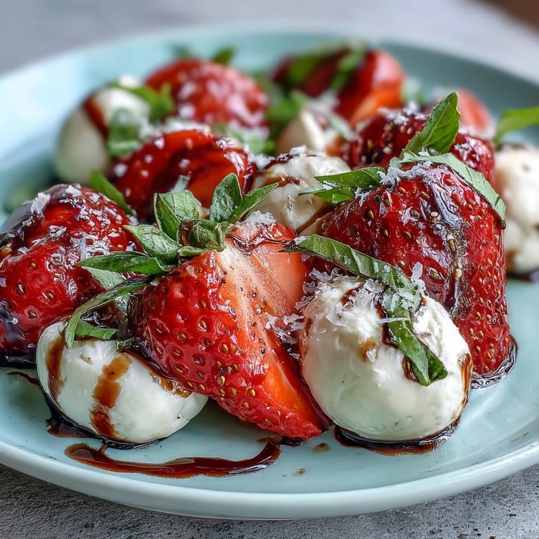 Enjoy this easy, colorful Strawberry Caprese Salad with balsamic glaze and aromatic basil.