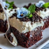 Mother's Day Flower Pot Brownies with Oreo Dirt topped with edible flowers and mint leaves in mini clay pots.
