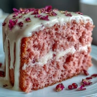 Elegant Bridal Shower Rosé Velvet Cake glistening with delicate gold drip.